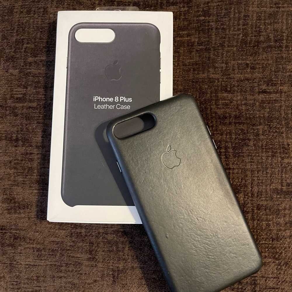 OEM Apple iPhone 7/8 Plus Case Leather Black